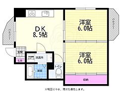 柿元不動産ビル 2DKの間取図画像