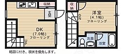 メゾンイースト 1DKの間取図画像