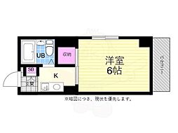 沖ビル 1Kの間取図画像