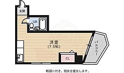 第6シモビル ワンルームの間取図画像