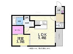 広島電鉄6系統 江波駅 徒歩17分の賃貸アパート 2階1LDKの間取り