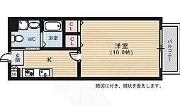 ウイングステーションサイド 1Kの間取図画像