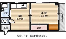大橋ビル 1DKの間取図画像