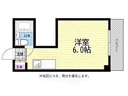 コーポ堺町 ワンルームの間取図画像