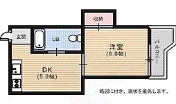 コーポ吉田 1DKの間取図画像