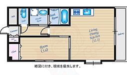 コンフォール空港通り 1LDKの間取図画像