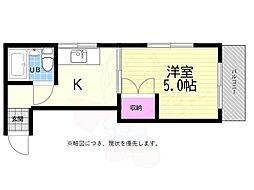 キュービック30 1Kの間取図画像