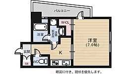 ルービンス宇品海岸2 1Kの間取図画像