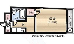 西岡ビル 1Kの間取図画像