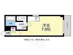 タックマンション宝町 ワンルームの間取図画像