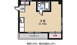 マンションシバタ ワンルームの間取図画像