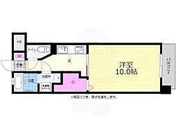 ルービンス宇品御幸2 1Kの間取図画像