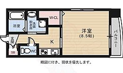 ルービンス観音町 1Kの間取図画像