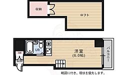 イースト白島 ワンルームの間取図画像