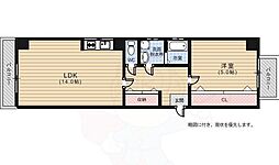 久保廣ハイツ高橋ビル 1LDKの間取図画像