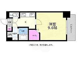 グラビスコート広島駅前通り 1Kの間取図画像