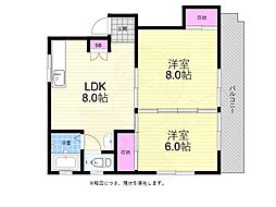 メゾン幸 2LDKの間取図画像