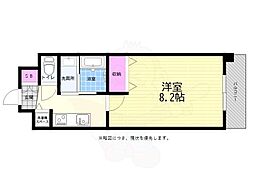 グラビスコート舟入中町 1Kの間取図画像