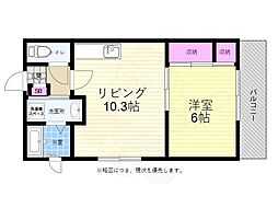 グリーンハイツ比治山 1LDKの間取図画像