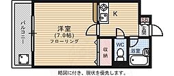 ワンズライフ南観音 1Kの間取図画像