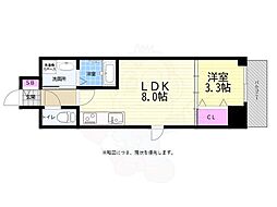 S-RESIDENCE広島駅enable 1LDKの間取図画像