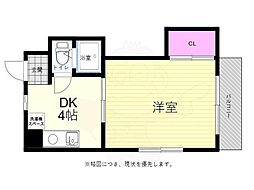 ヴィラ丸本 1Kの間取図画像