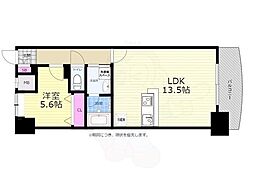 ウィング宝町ファイブ 1LDKの間取図画像