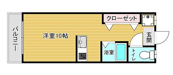 コーポM＆T 203｜福岡県飯塚市有安(賃貸アパート1R・2階・23.40㎡)の写真 その2