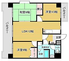 リファレンス県立大前II 503 ｜ 福岡県田川市大字伊田（賃貸マンション3LDK・5階・60.48㎡） その2