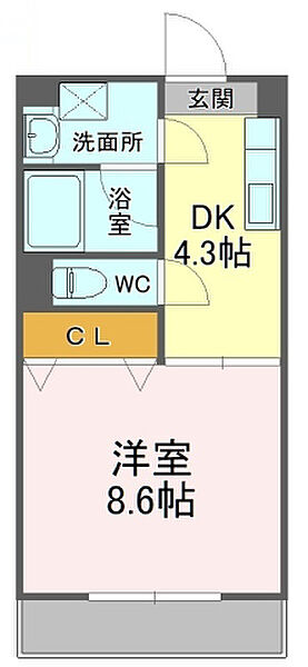 Pastel 207｜静岡県磐田市一言(賃貸マンション1DK・2階・30.35㎡)の写真 その2