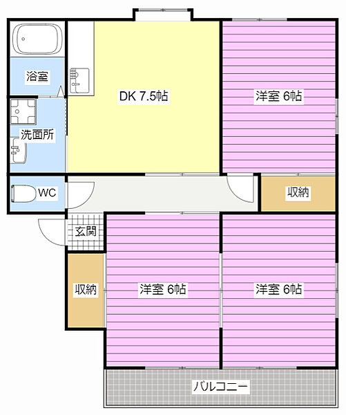 ベルウッドハイツ 102｜静岡県浜松市中央区天王町(賃貸アパート3DK・1階・55.92㎡)の写真 その2