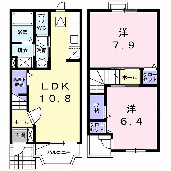 ふれすくーら東風 102｜静岡県袋井市堀越１丁目(賃貸アパート2LDK・1階・60.24㎡)の写真 その2