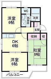 サンティール 3DKの間取図画像