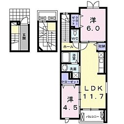 グランツみしま2 2LDKの間取図画像
