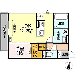 D-Hills子安III 1LDKの間取図画像