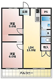 間取図画像 2LDK