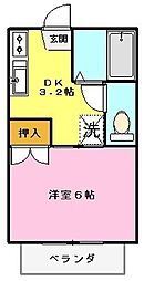 リバストン 1DKの間取図画像