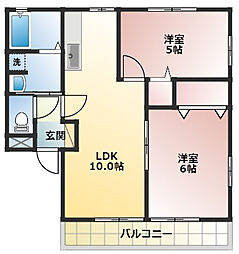 キアーロ1 2LDKの間取図画像