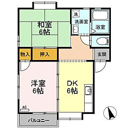 アーバンハイツ 2DKの間取図画像