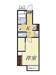 レオパレス延久3 1Kの間取図画像