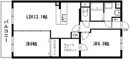 グランストーク中野町 2LDKの間取図画像