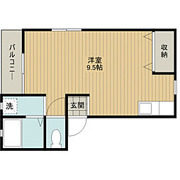 サンセーヌ ワンルームの間取図画像
