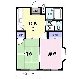 メゾン・ド・パストラルB 2DKの間取図画像