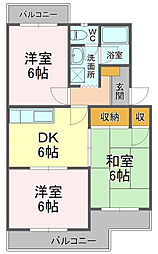 サンティール 3DKの間取図画像