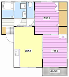 ニューショーワハイツ1 2LDKの間取図画像
