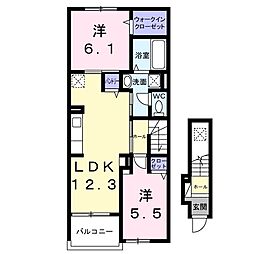 ロケット・ラボ 2LDKの間取図画像