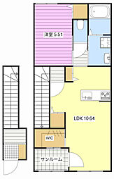 AFC RESIDENCE 中泉 1LDKの間取図画像