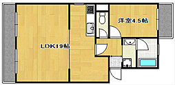 パレスセルシオ2 1LDKの間取図画像