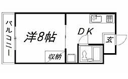 マンションアリア 1DKの間取図画像
