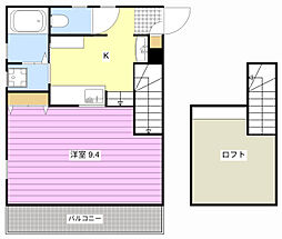 LA・KANA 1Kの間取図画像